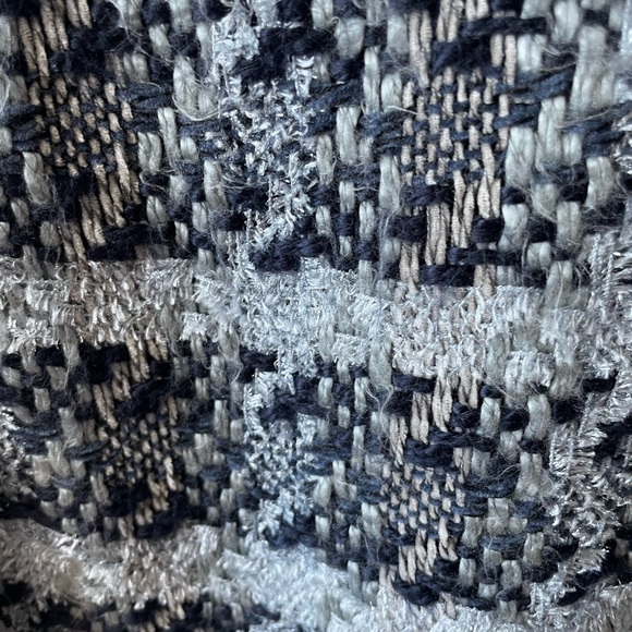 Navy and Silver Chiffon and Tweed Anthropologie Dress - Picture 3 of 5